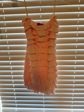 Edikted Peach Ruffle Mini Dress